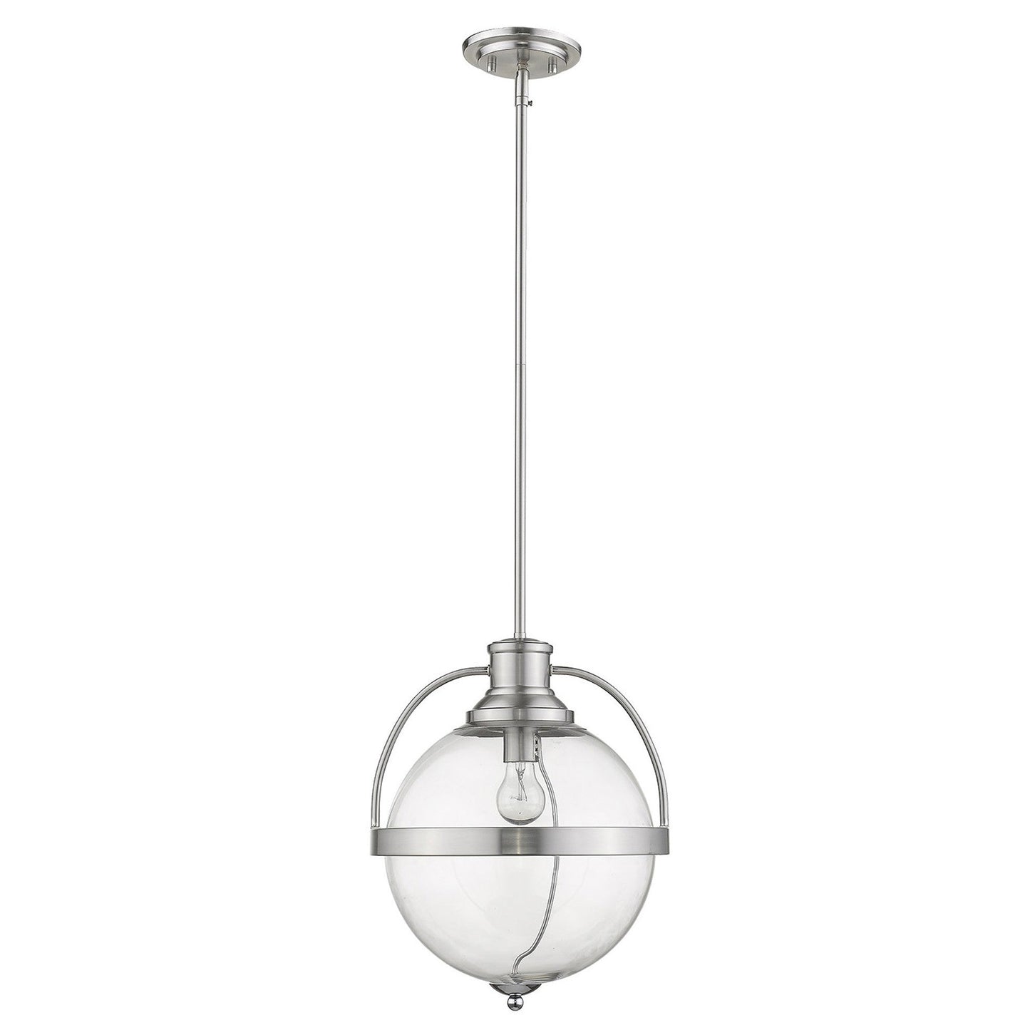 HomeRoots Kassian 1-Light Pendant in Satin Nickel Finish