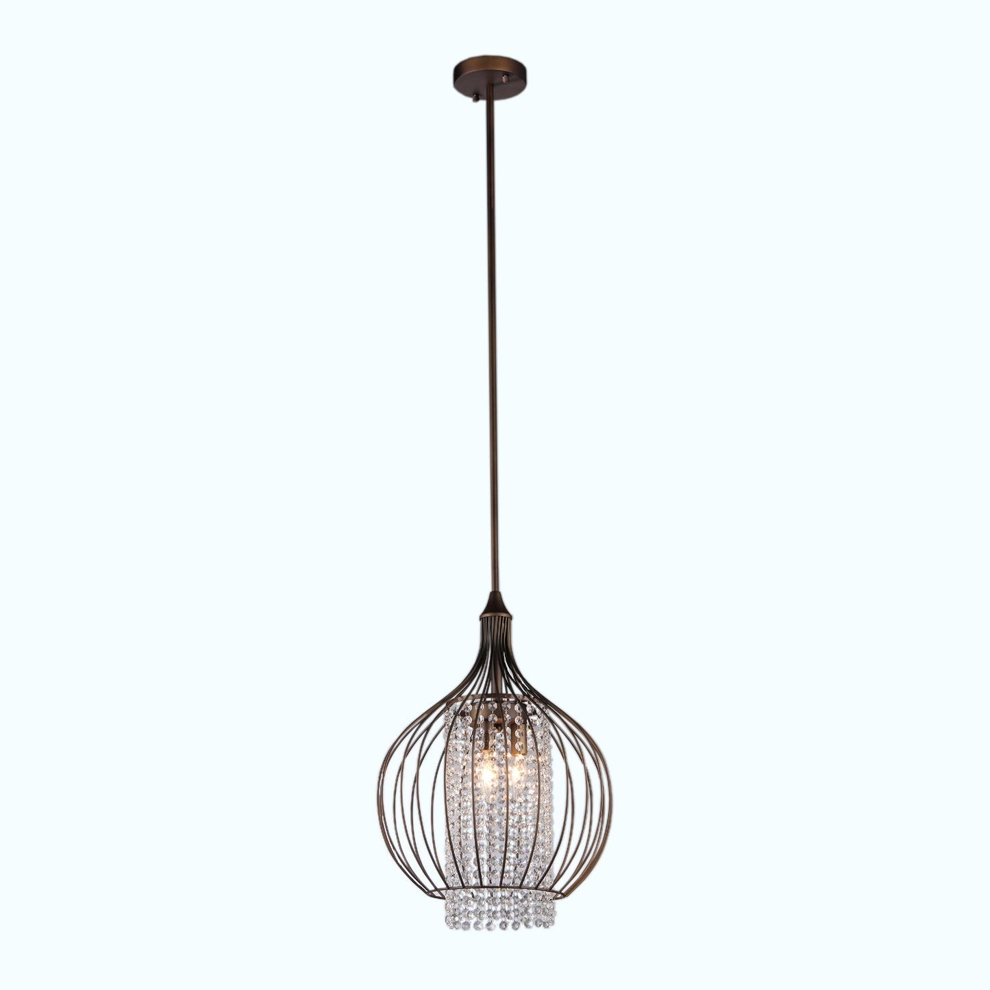 HomeRoots Kate Crystal Chandelier In Bronze