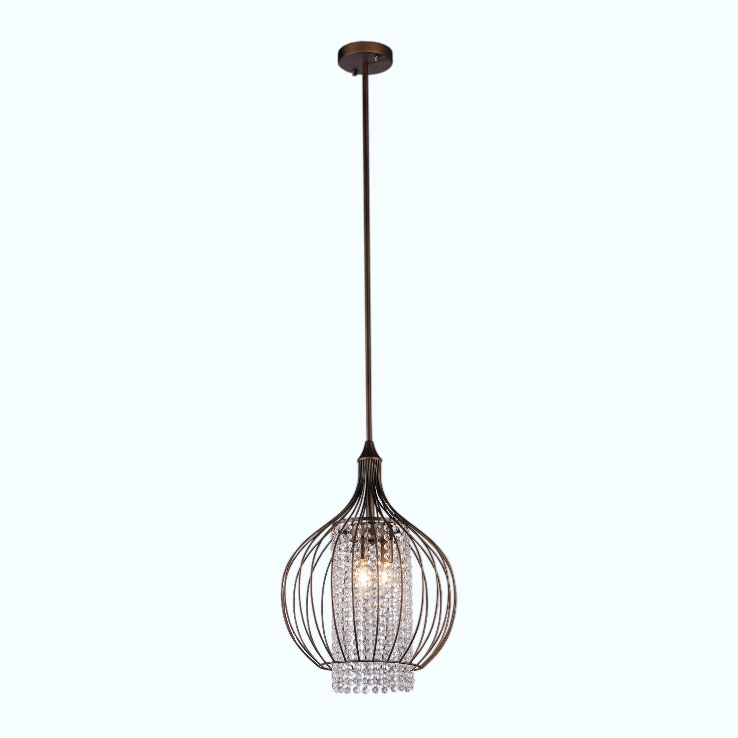 HomeRoots Kate Crystal Chandelier In Bronze