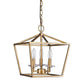 HomeRoots Kennedy 3-Light Pendant With Crystal Bobeches and Antique Gold Finish