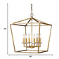 HomeRoots Kennedy 6-Light Foyer Pendant With Crystal Bobeches and Antique Gold Finish