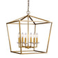 HomeRoots Kennedy 6-Light Foyer Pendant With Crystal Bobeches and Antique Gold Finish