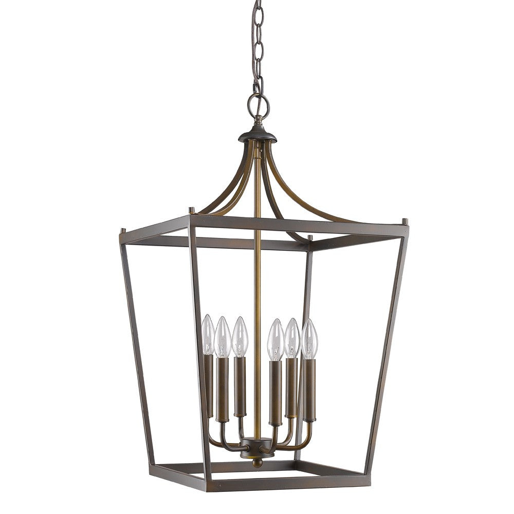 HomeRoots Kennedy 6-Light Foyer Pendant in Oil Rubbed Bronze Finish