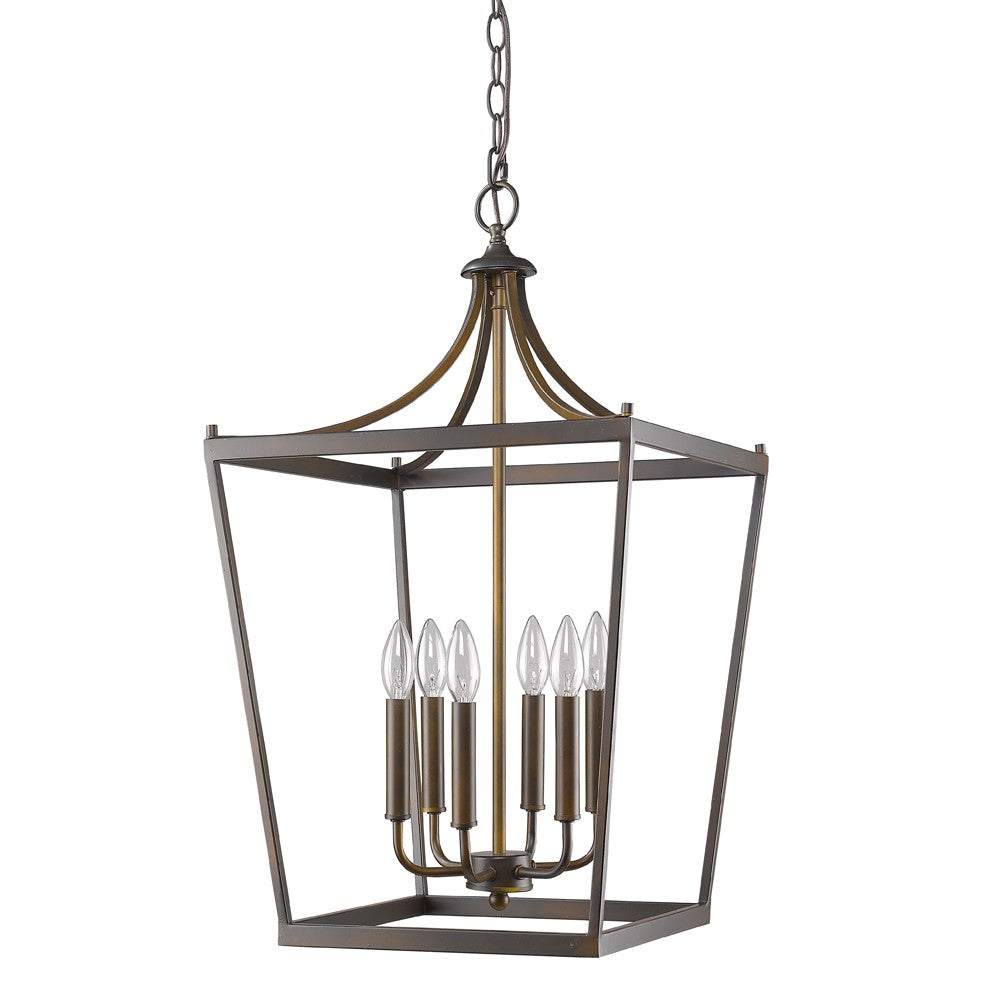 HomeRoots Kennedy 6-Light Foyer Pendant in Oil Rubbed Bronze Finish