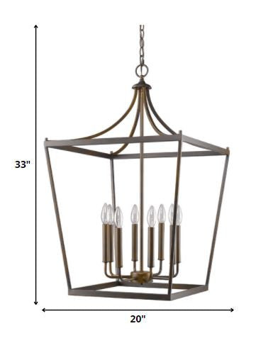 HomeRoots Kennedy 8-Light Foyer Pendant in Oil Rubbed Bronze Finish