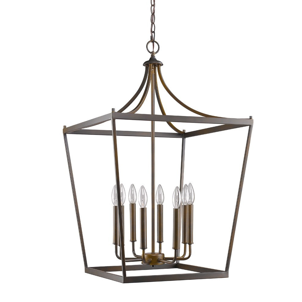 HomeRoots Kennedy 8-Light Foyer Pendant in Oil Rubbed Bronze Finish