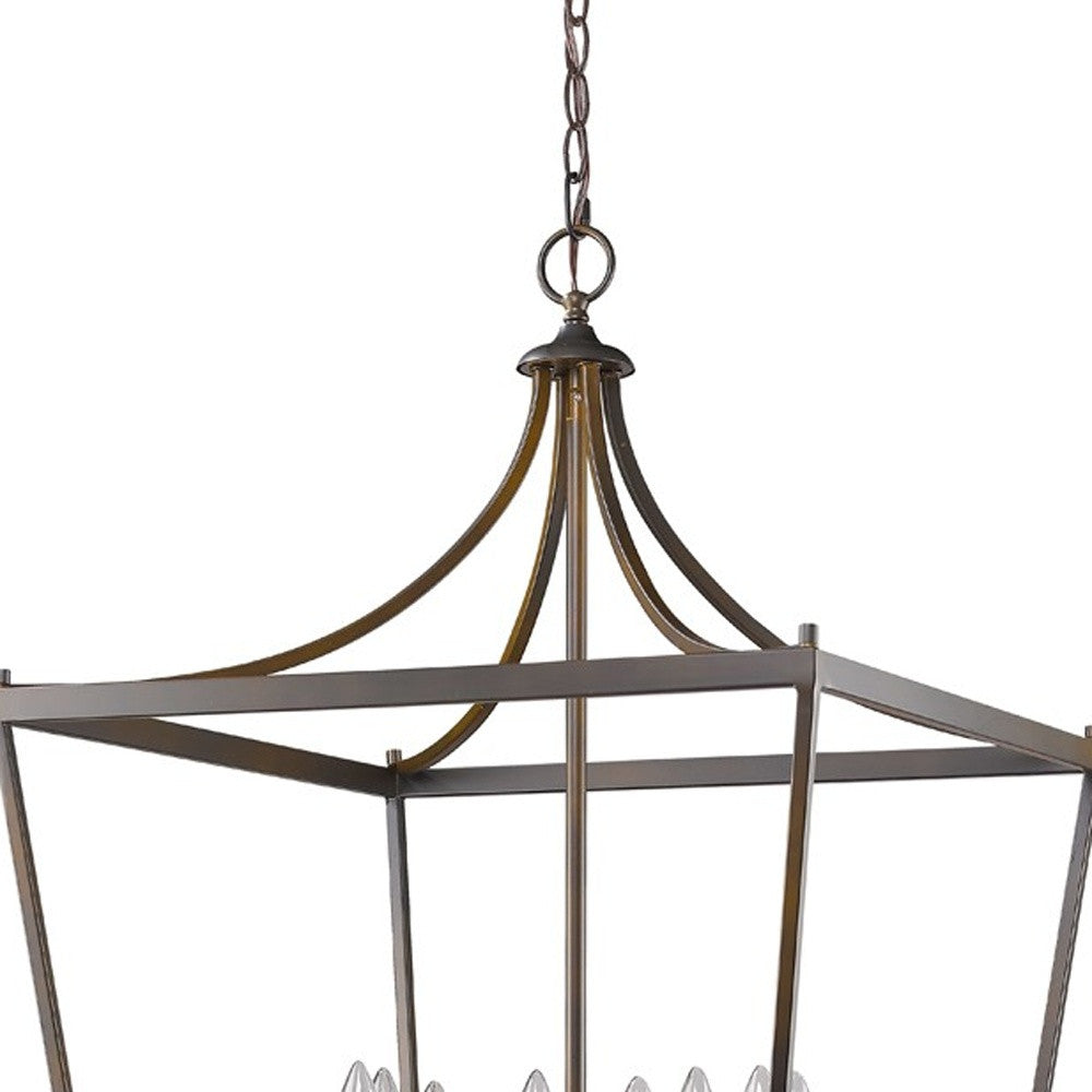 HomeRoots Kennedy 8-Light Foyer Pendant in Oil Rubbed Bronze Finish