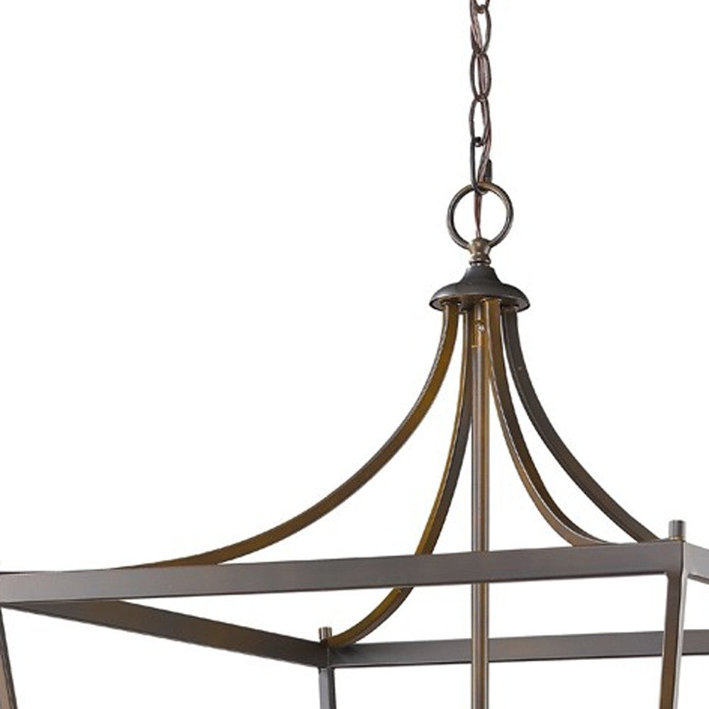 HomeRoots Kennedy 8-Light Foyer Pendant in Oil Rubbed Bronze Finish