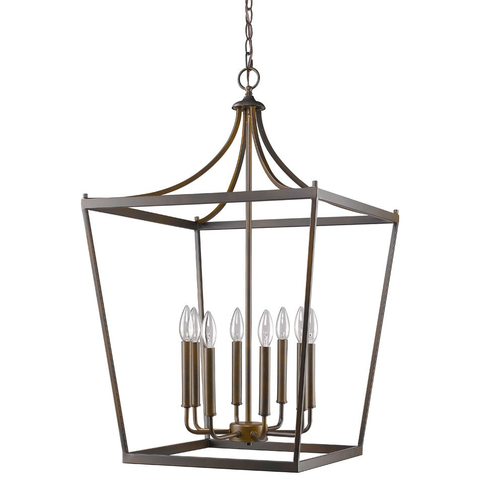 HomeRoots Kennedy 8-Light Foyer Pendant in Oil Rubbed Bronze Finish