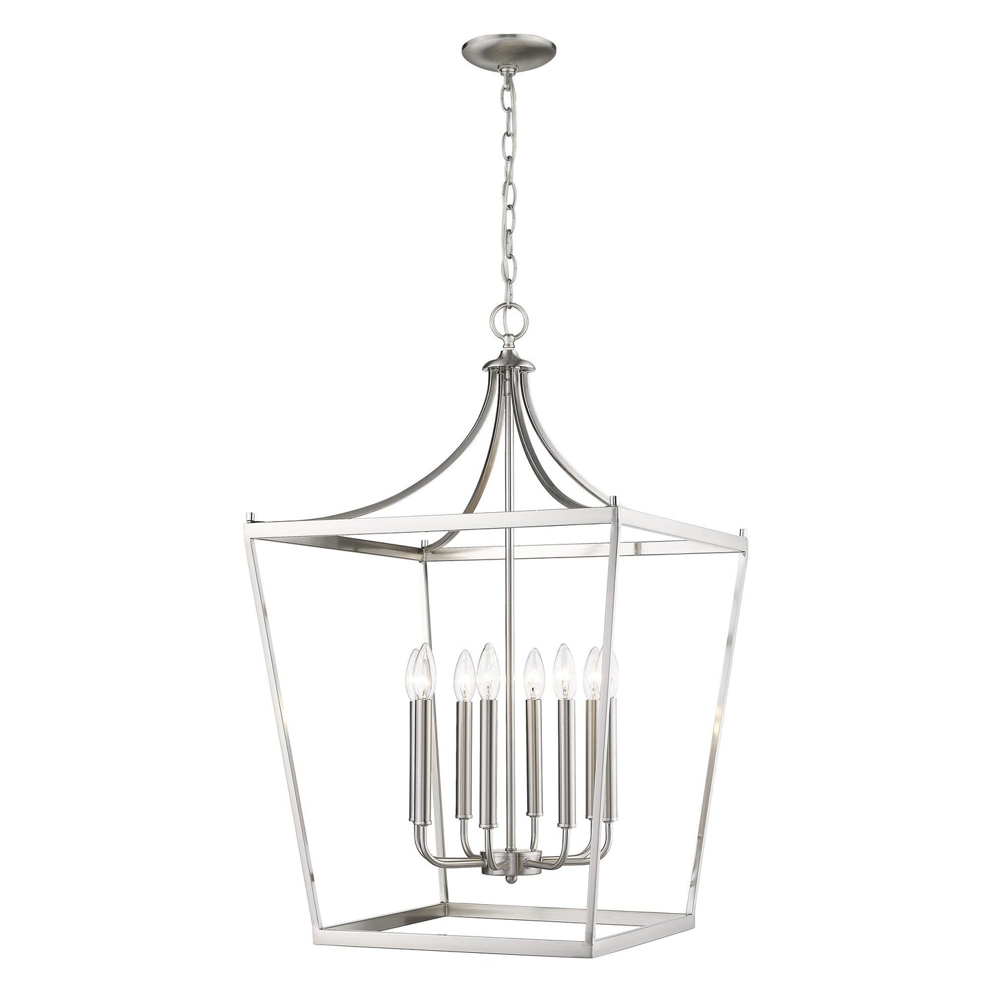 HomeRoots Kennedy 8-Light Pendant in Satin Nickel Finish