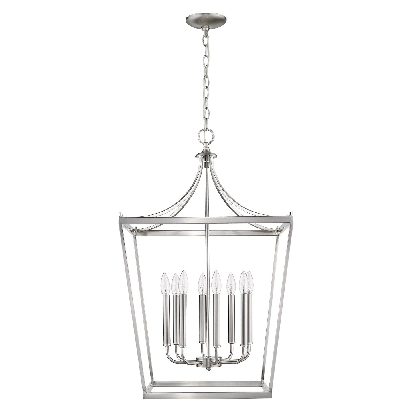 HomeRoots Kennedy 8-Light Pendant in Satin Nickel Finish