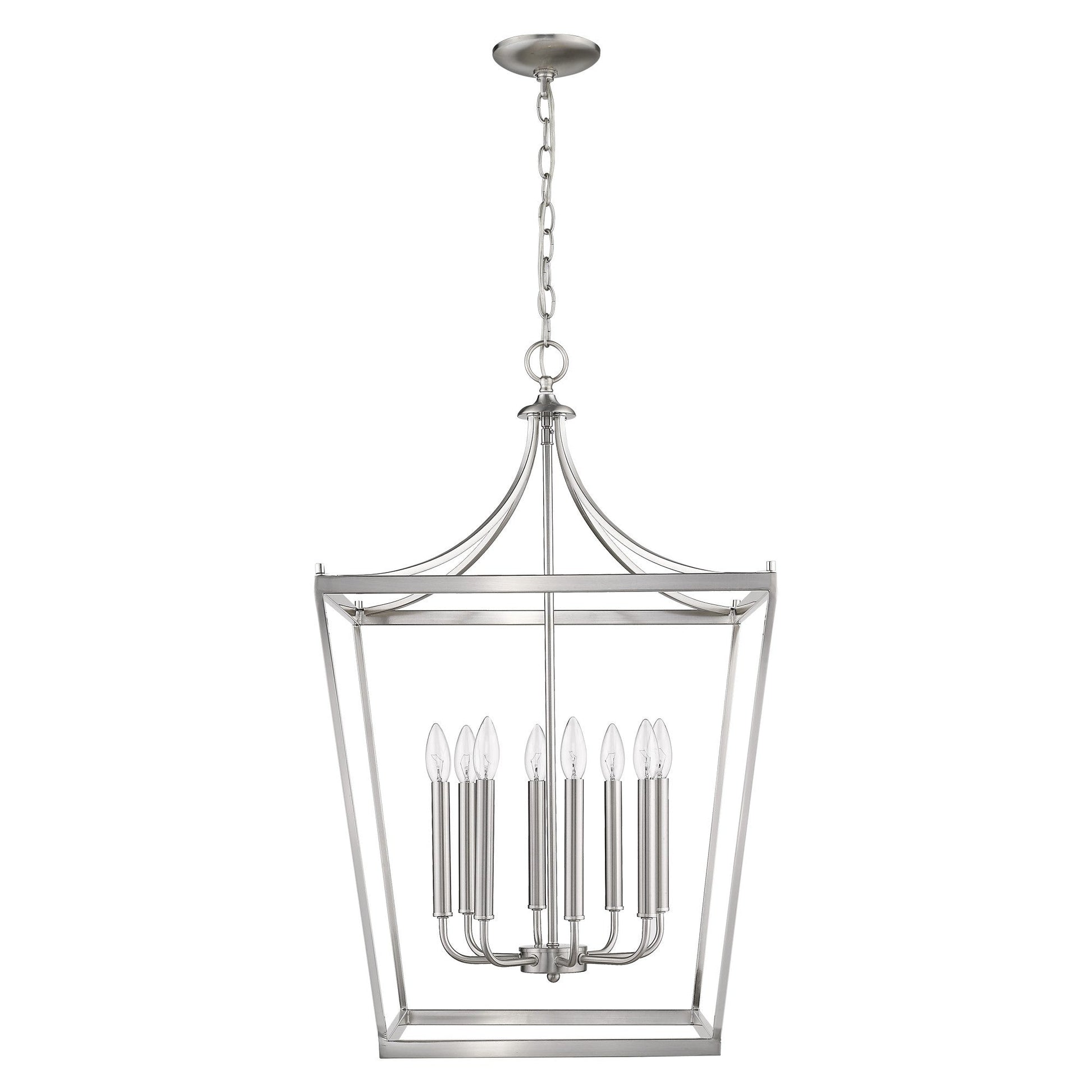 HomeRoots Kennedy 8-Light Pendant in Satin Nickel Finish