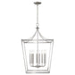 HomeRoots Kennedy 8-Light Pendant in Satin Nickel Finish