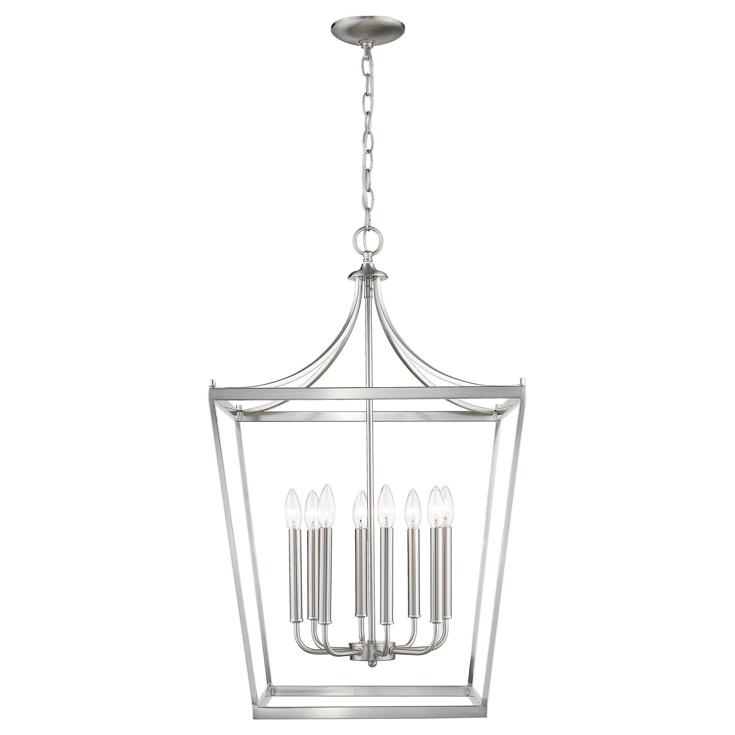 HomeRoots Kennedy 8-Light Pendant in Satin Nickel Finish
