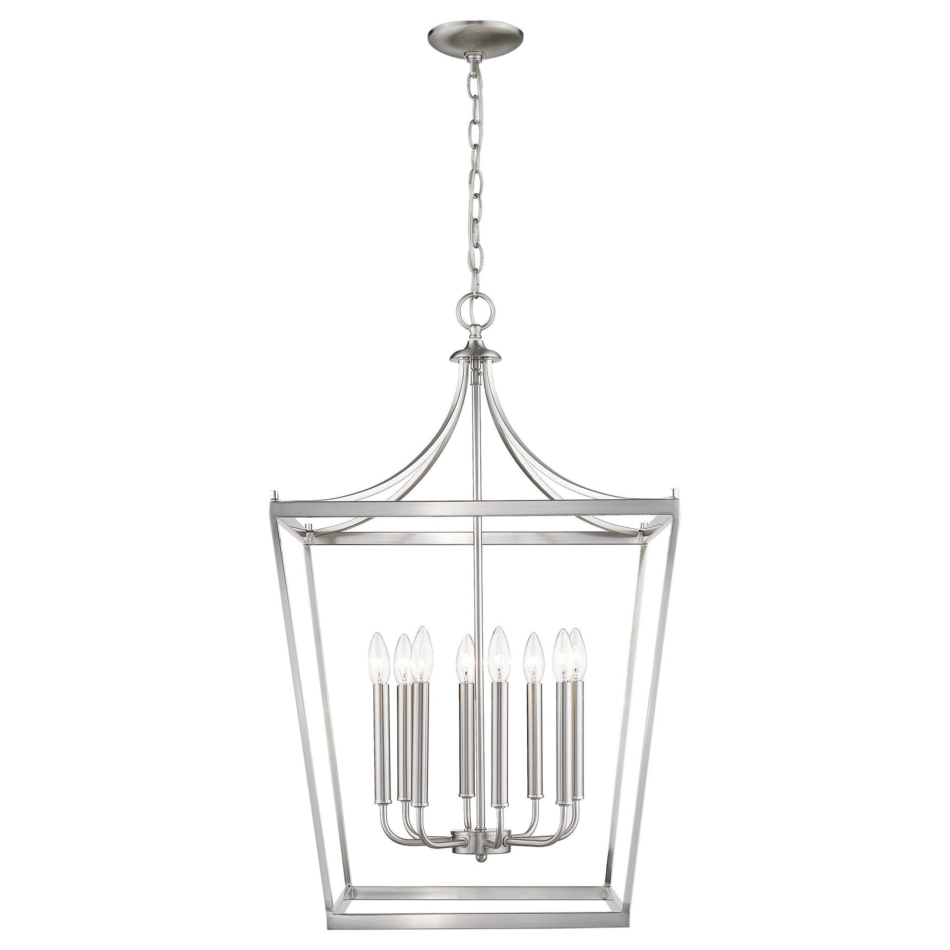 HomeRoots Kennedy 8-Light Pendant in Satin Nickel Finish