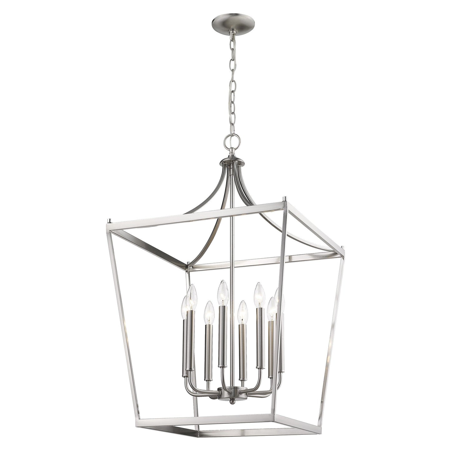 HomeRoots Kennedy 8-Light Pendant in Satin Nickel Finish