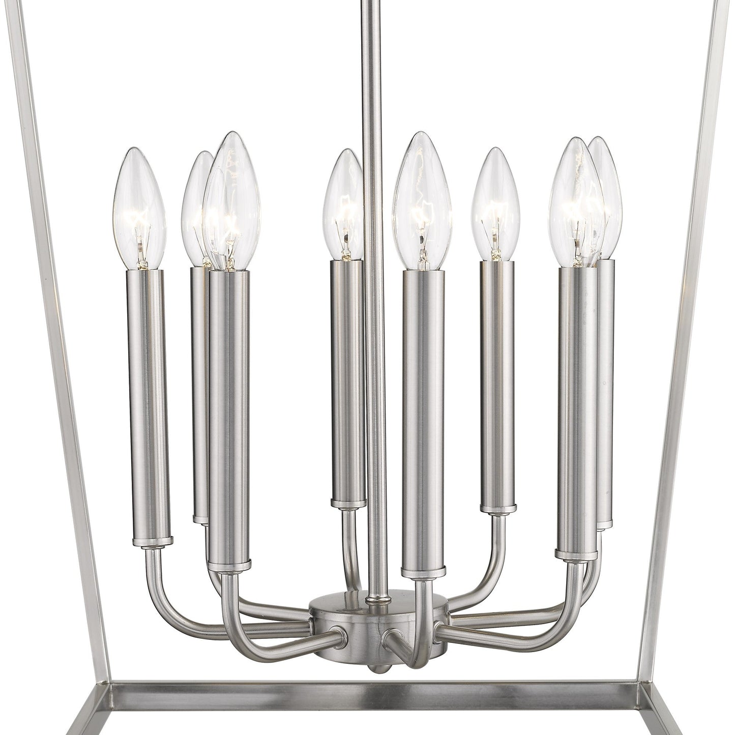 HomeRoots Kennedy 8-Light Pendant in Satin Nickel Finish