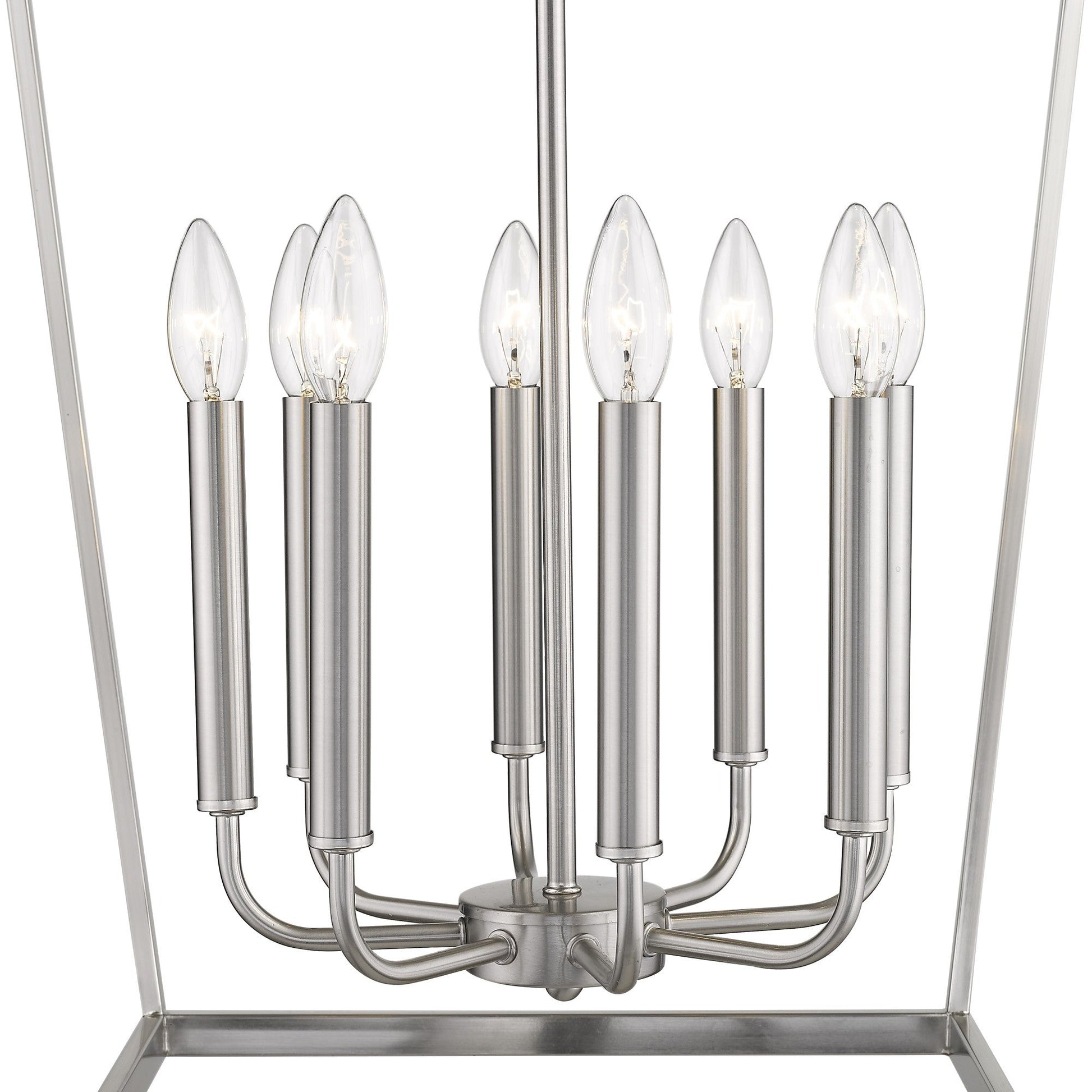 HomeRoots Kennedy 8-Light Pendant in Satin Nickel Finish