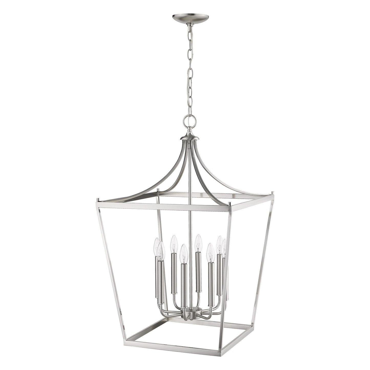 HomeRoots Kennedy 8-Light Pendant in Satin Nickel Finish