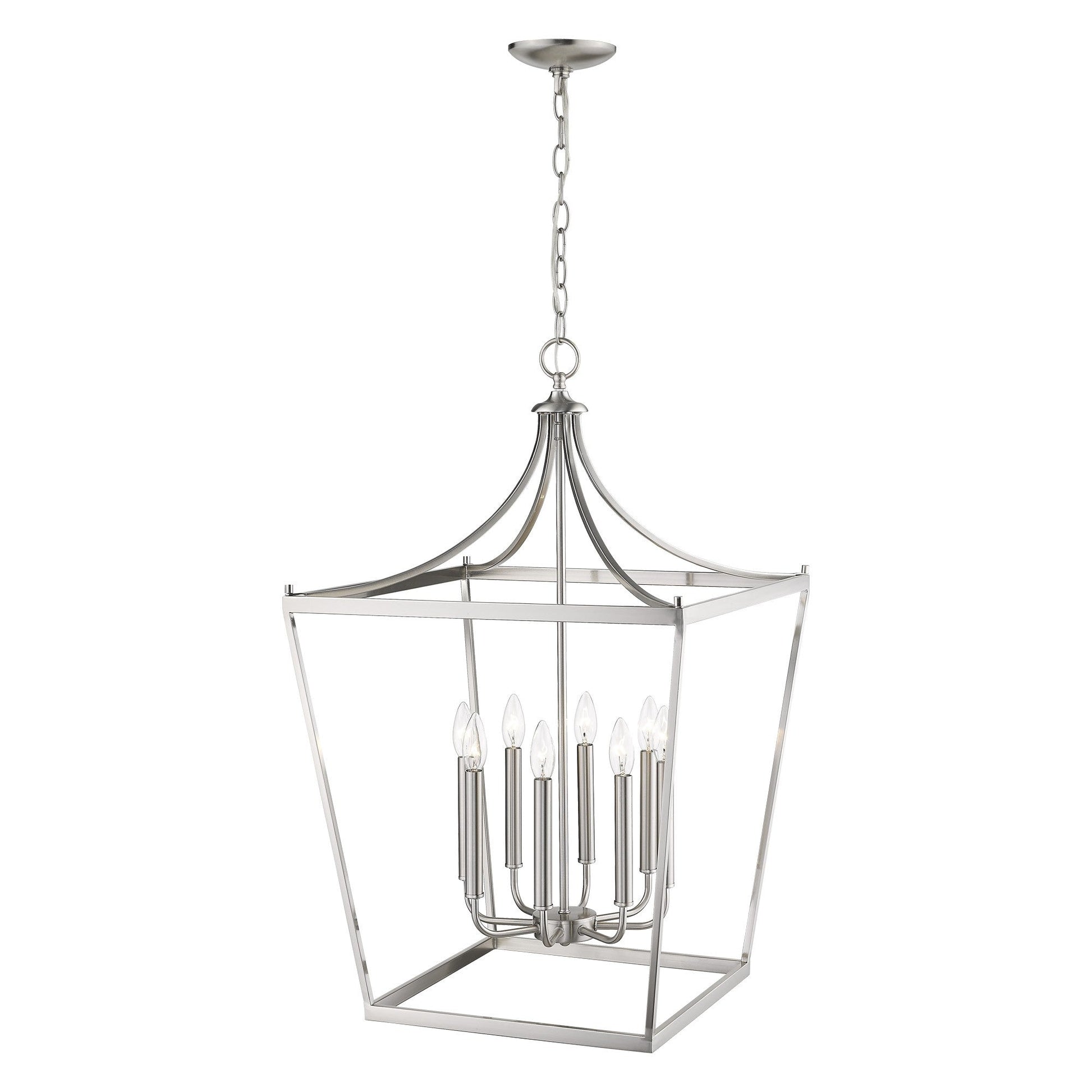 HomeRoots Kennedy 8-Light Pendant in Satin Nickel Finish