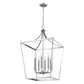 HomeRoots Kennedy 8-Light Pendant in Satin Nickel Finish