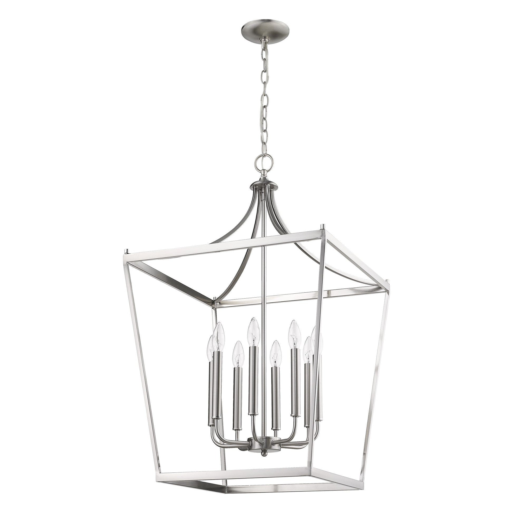 HomeRoots Kennedy 8-Light Pendant in Satin Nickel Finish
