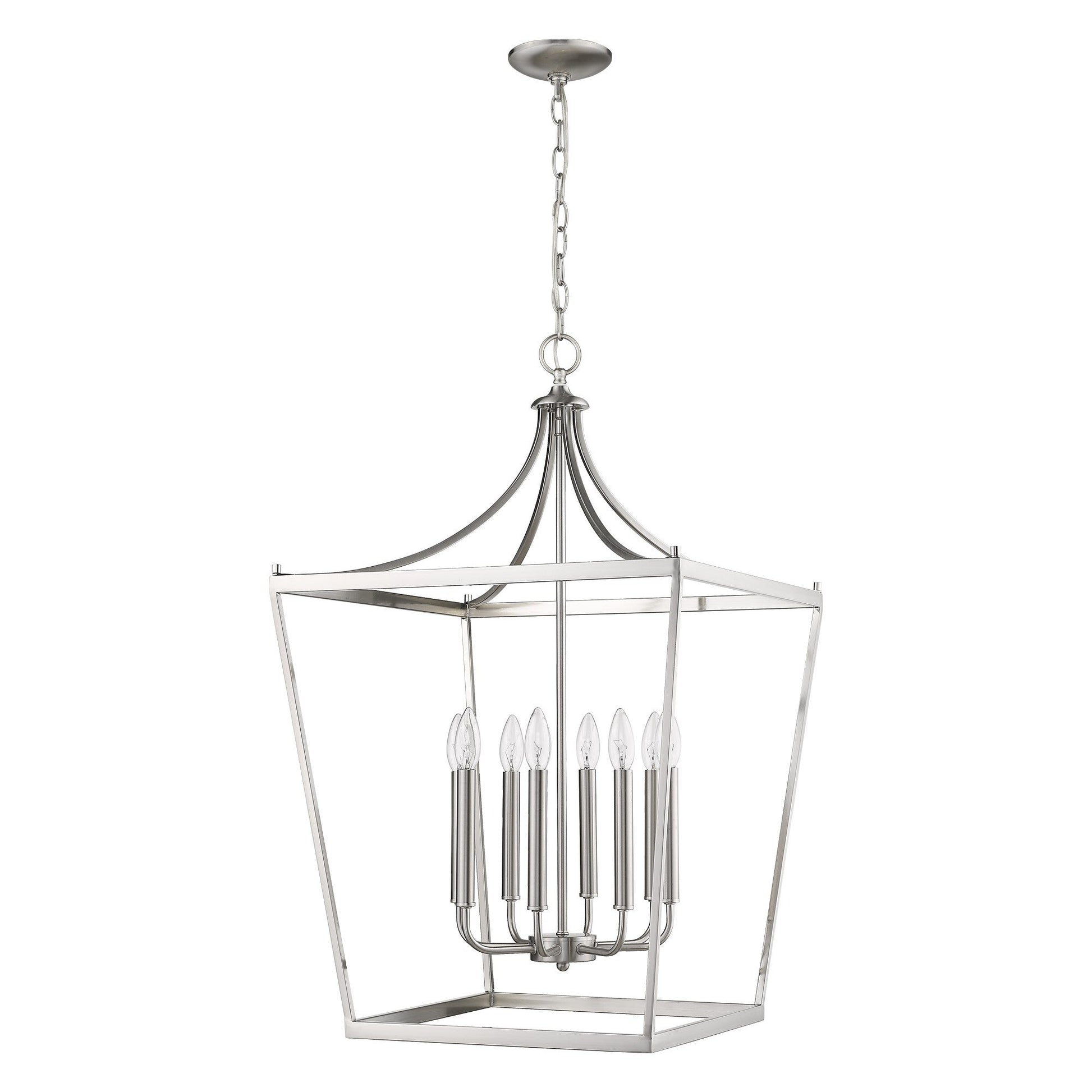 HomeRoots Kennedy 8-Light Pendant in Satin Nickel Finish