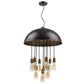 HomeRoots Keough 10-Light Bowl Pendant With Raw Brass Sockets and Oil Rubbed Bronze Finish