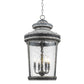 HomeRoots Kingston 4-Light Antique Lead Foyer Pendant With Curved Water Glass Panes