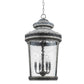 HomeRoots Kingston 4-Light Antique Lead Foyer Pendant With Curved Water Glass Panes