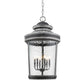 HomeRoots Kingston 6-Light Foyer Pendant With Curved Water Glass Panes in Antique Lead Finish