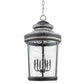 HomeRoots Kingston 6-Light Foyer Pendant With Curved Water Glass Panes in Antique Lead Finish