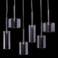 HomeRoots Kitchen Island Cylinder Six Light LED Ceiling Light With Shades