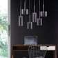 HomeRoots Kitchen Island Cylinder Six Light LED Ceiling Light With Shades