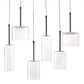 HomeRoots Kitchen Island Cylinder Six Light LED Ceiling Light With Shades