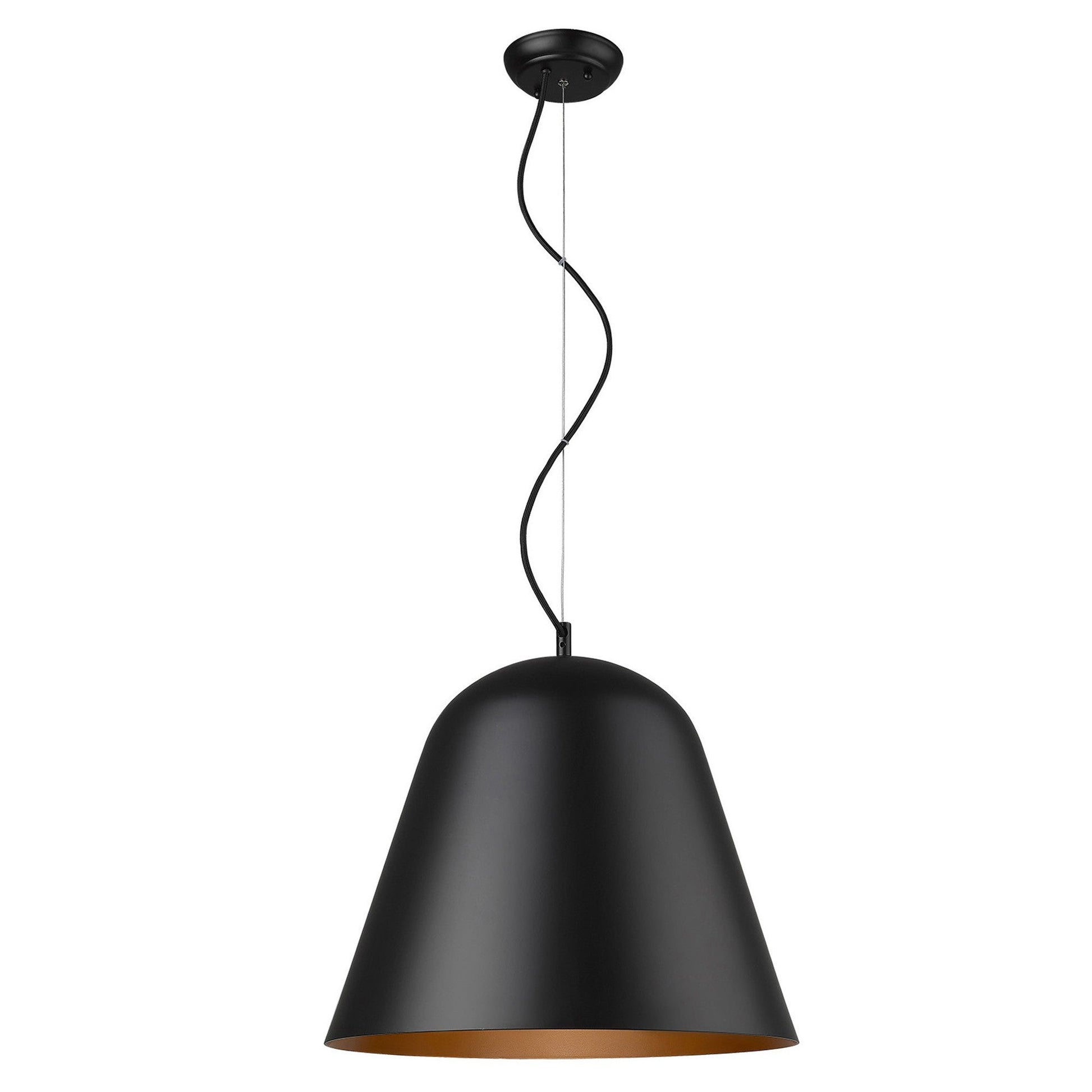 HomeRoots Knell 1-Light Pendant in Matte Black Finish