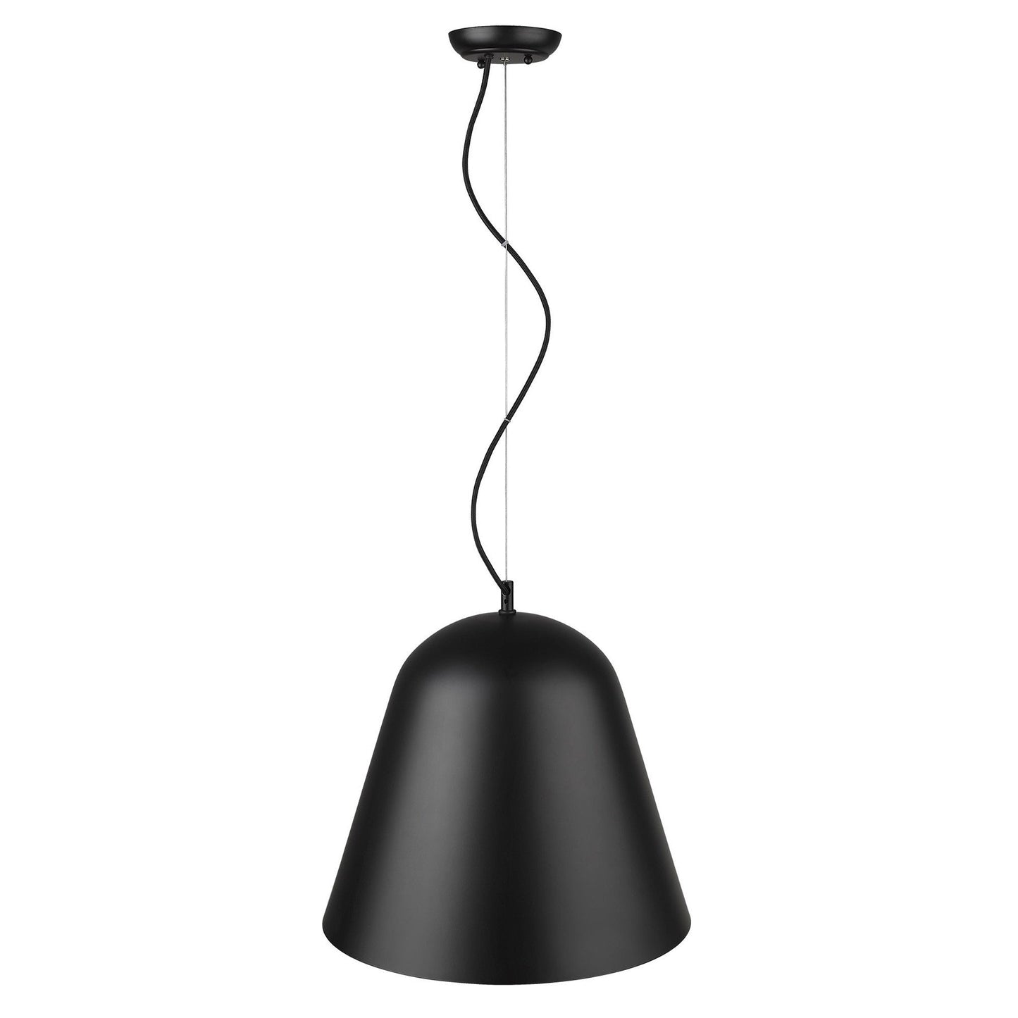 HomeRoots Knell 1-Light Pendant in Matte Black Finish
