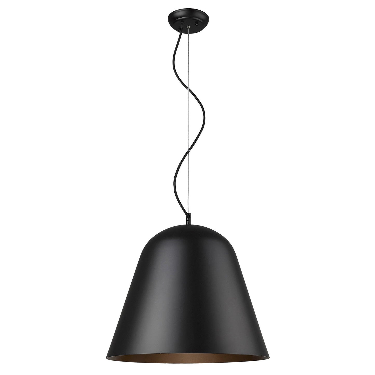 HomeRoots Knell 1-Light Pendant in Matte Black Finish