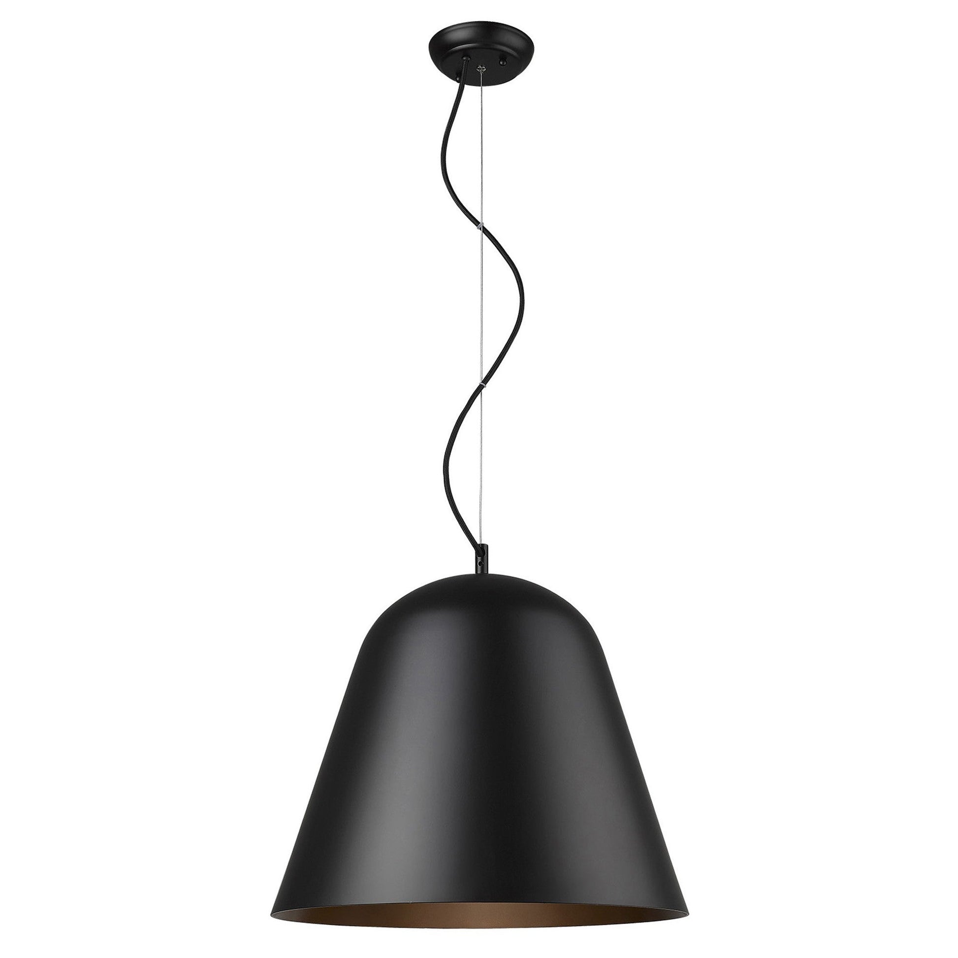 HomeRoots Knell 1-Light Pendant in Matte Black Finish