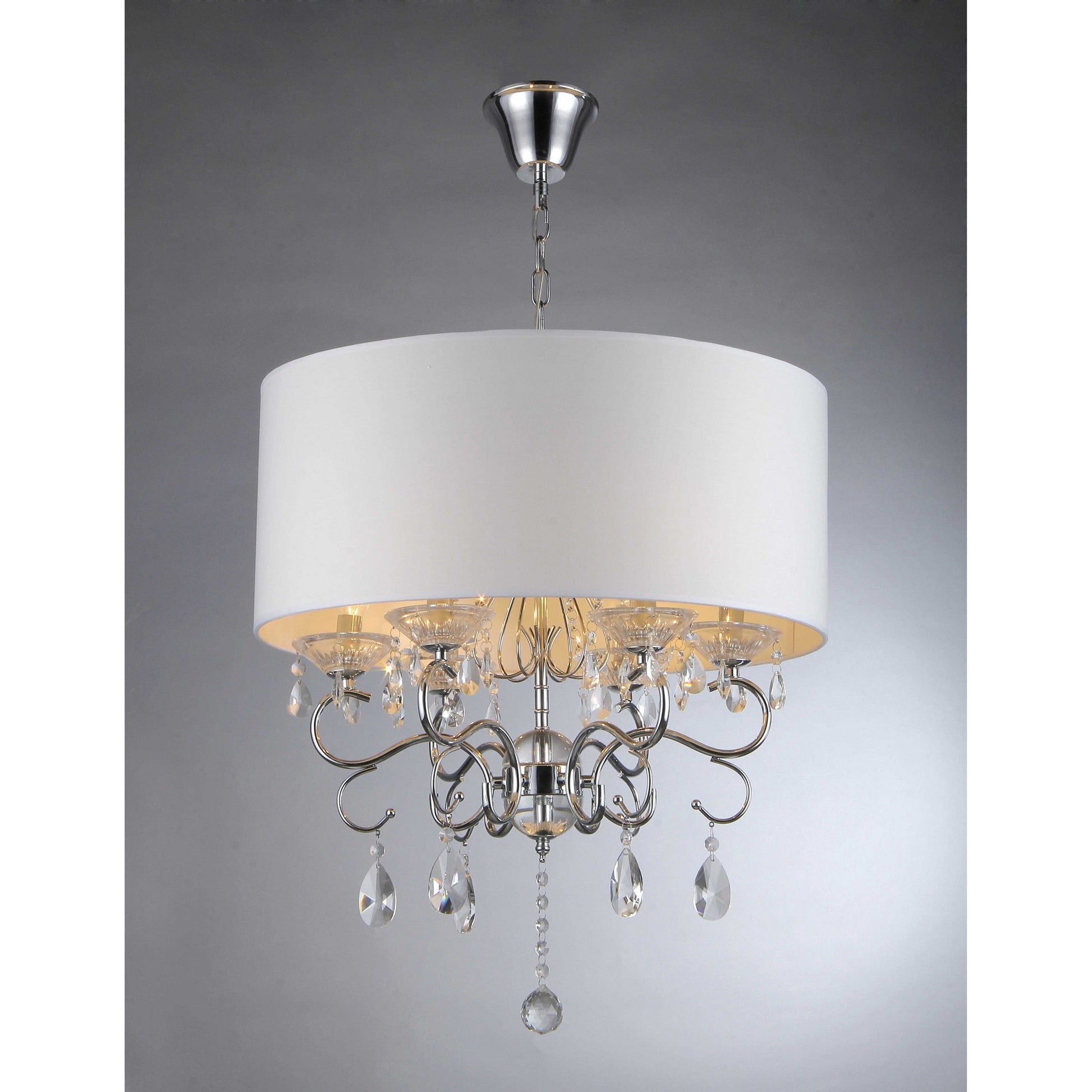 HomeRoots Krissy 6-Light Crystal Chandelier In Silver Finish