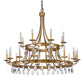 HomeRoots Krista 24-Light Chandelier With Crystal Accents and Antique Gold Finish