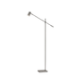 HomeRoots LED Task Light Floor Lamp With Tilt Arm in Brushed Steel Finish