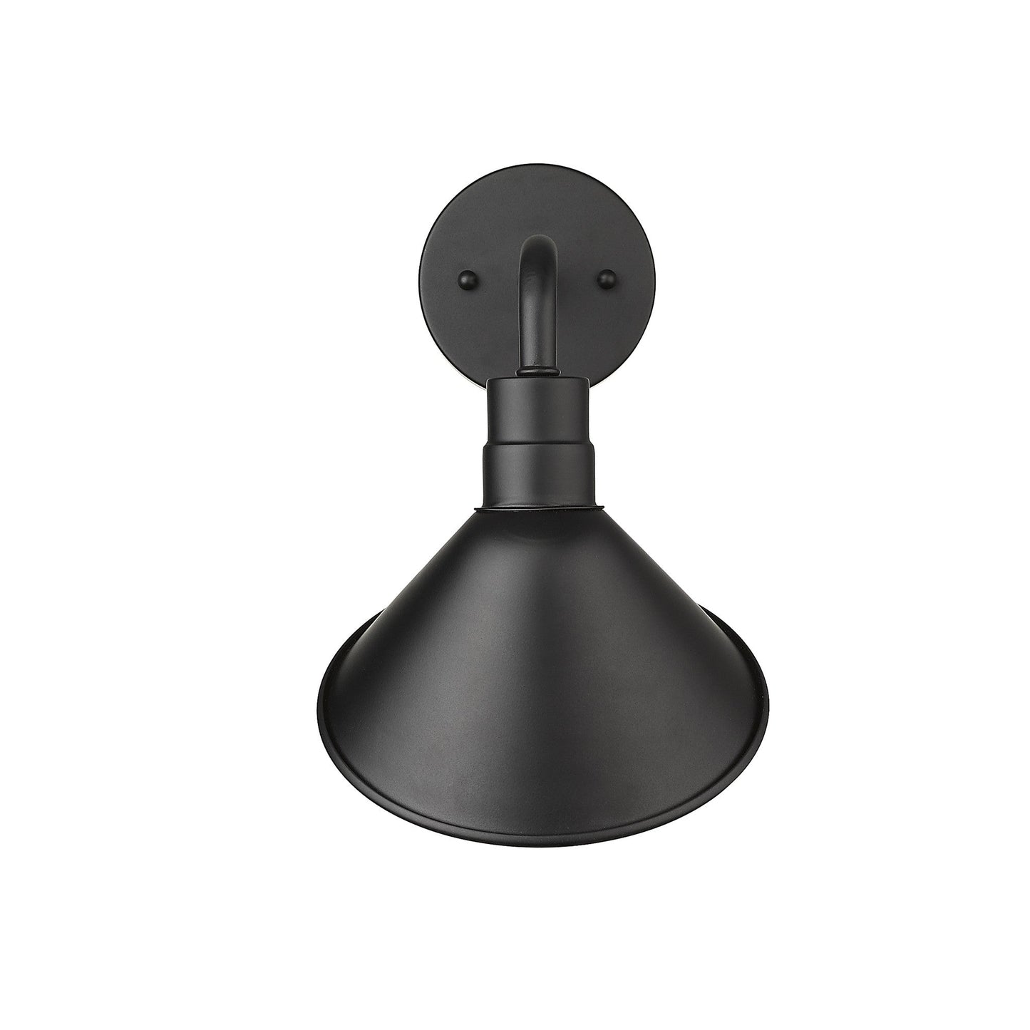 HomeRoots LED Wall Light With Wide Shade in Matte Black Finish