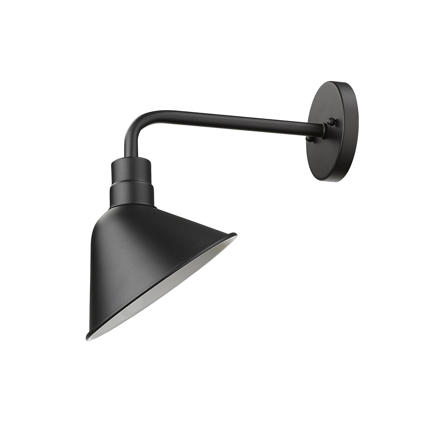 HomeRoots LED Wall Light With Wide Shade in Matte Black Finish