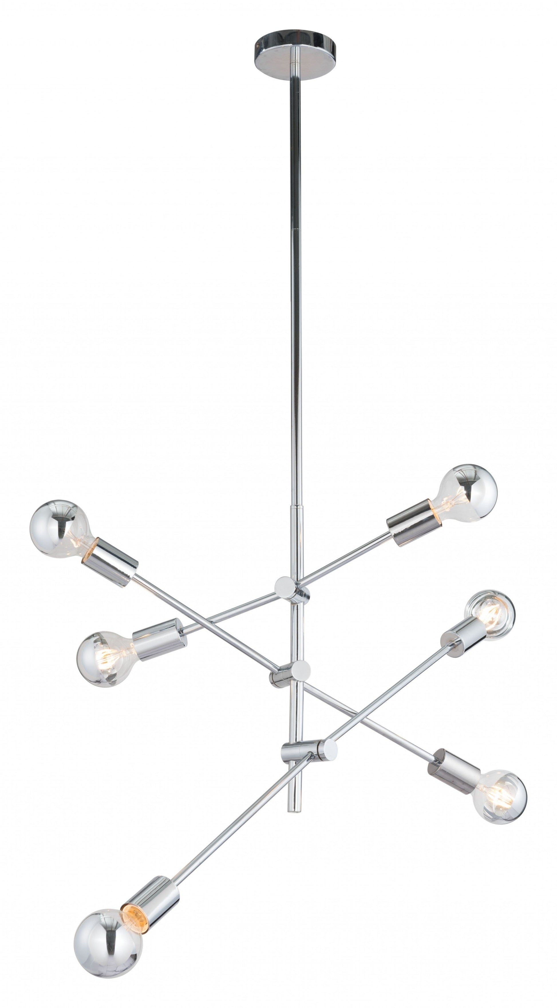HomeRoots Labyrinthine Six Light Ceiling Lamp in Chrome Finish