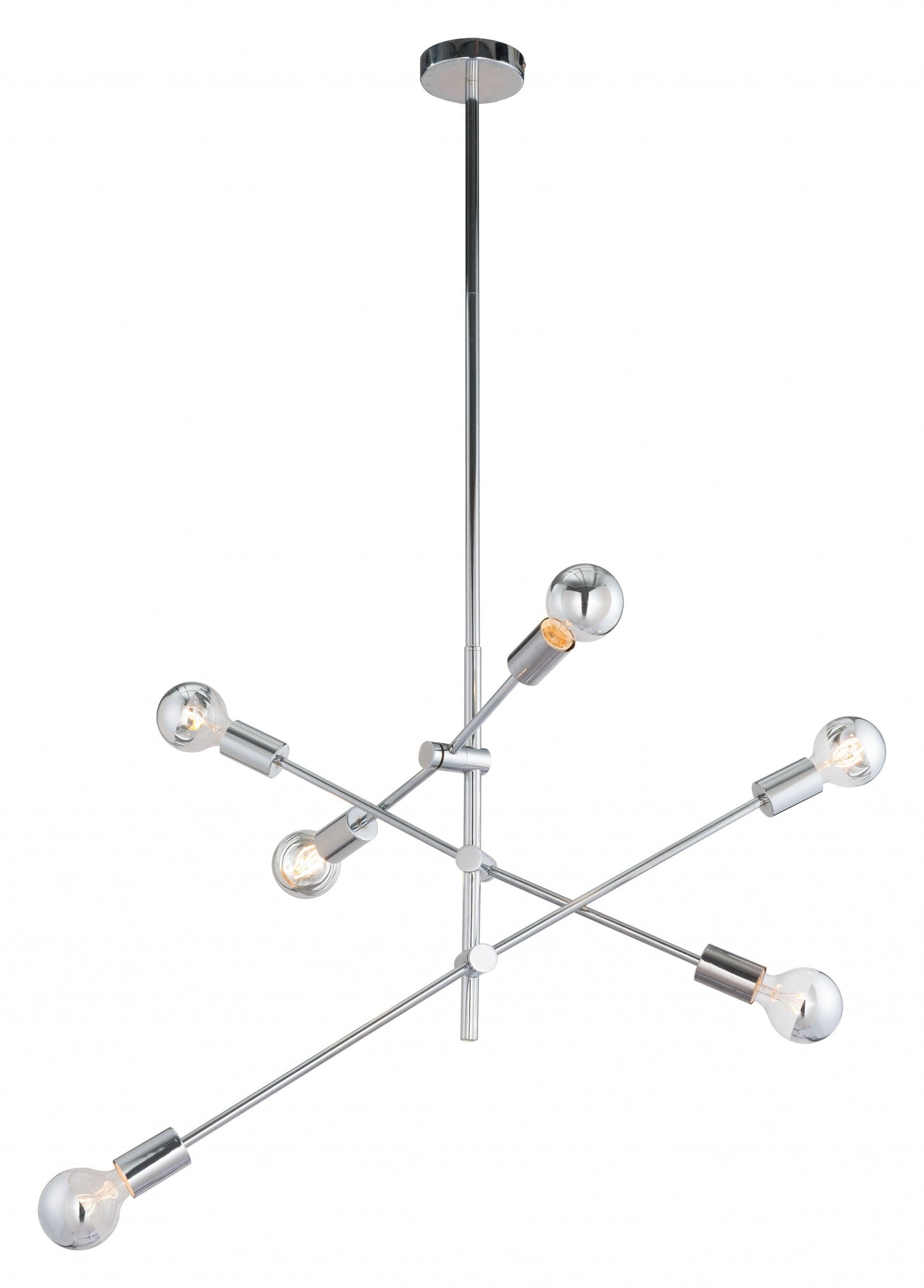 HomeRoots Labyrinthine Six Light Ceiling Lamp in Chrome Finish