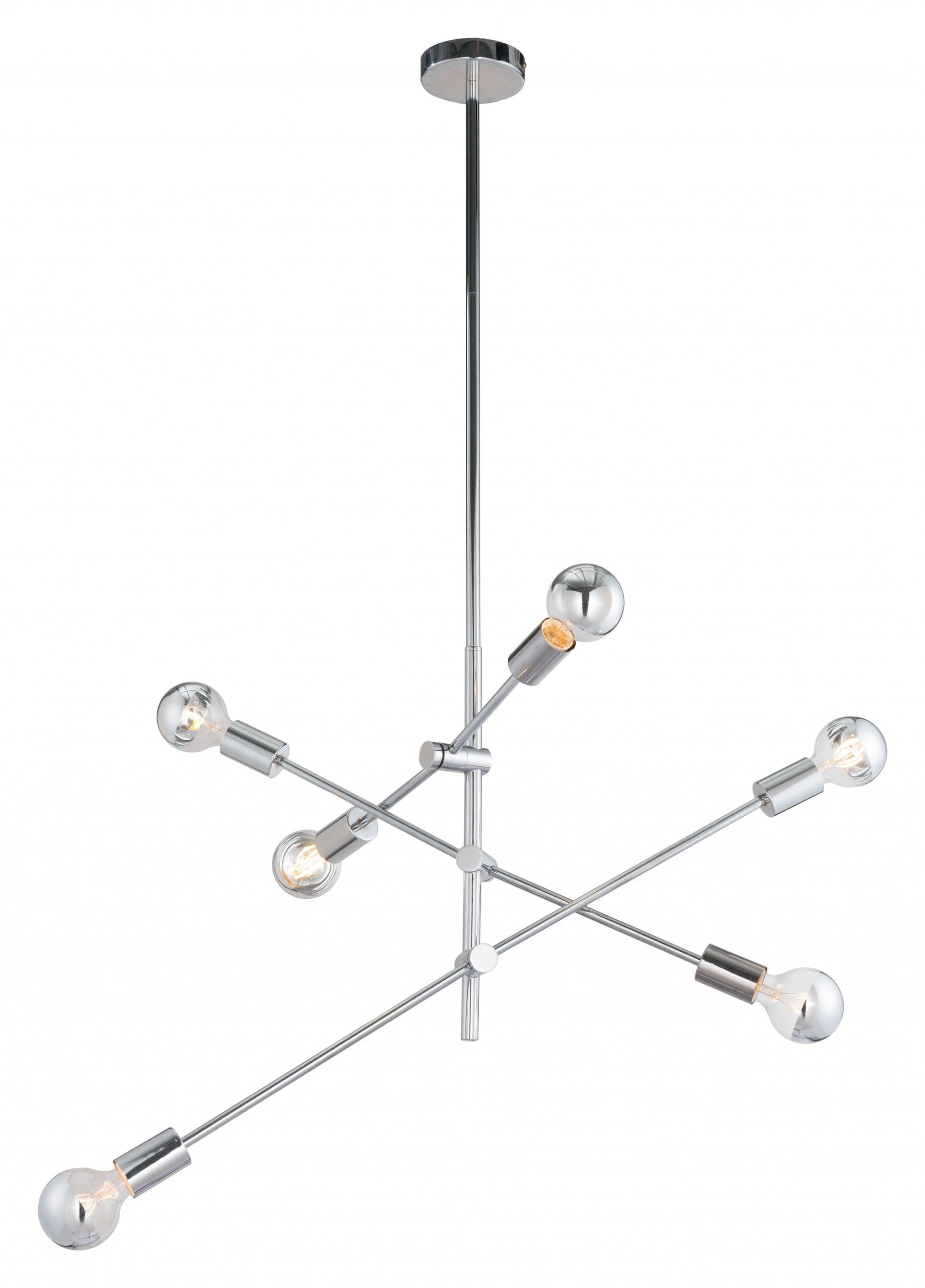 HomeRoots Labyrinthine Six Light Ceiling Lamp in Chrome Finish