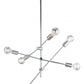 HomeRoots Labyrinthine Six Light Ceiling Lamp in Chrome Finish