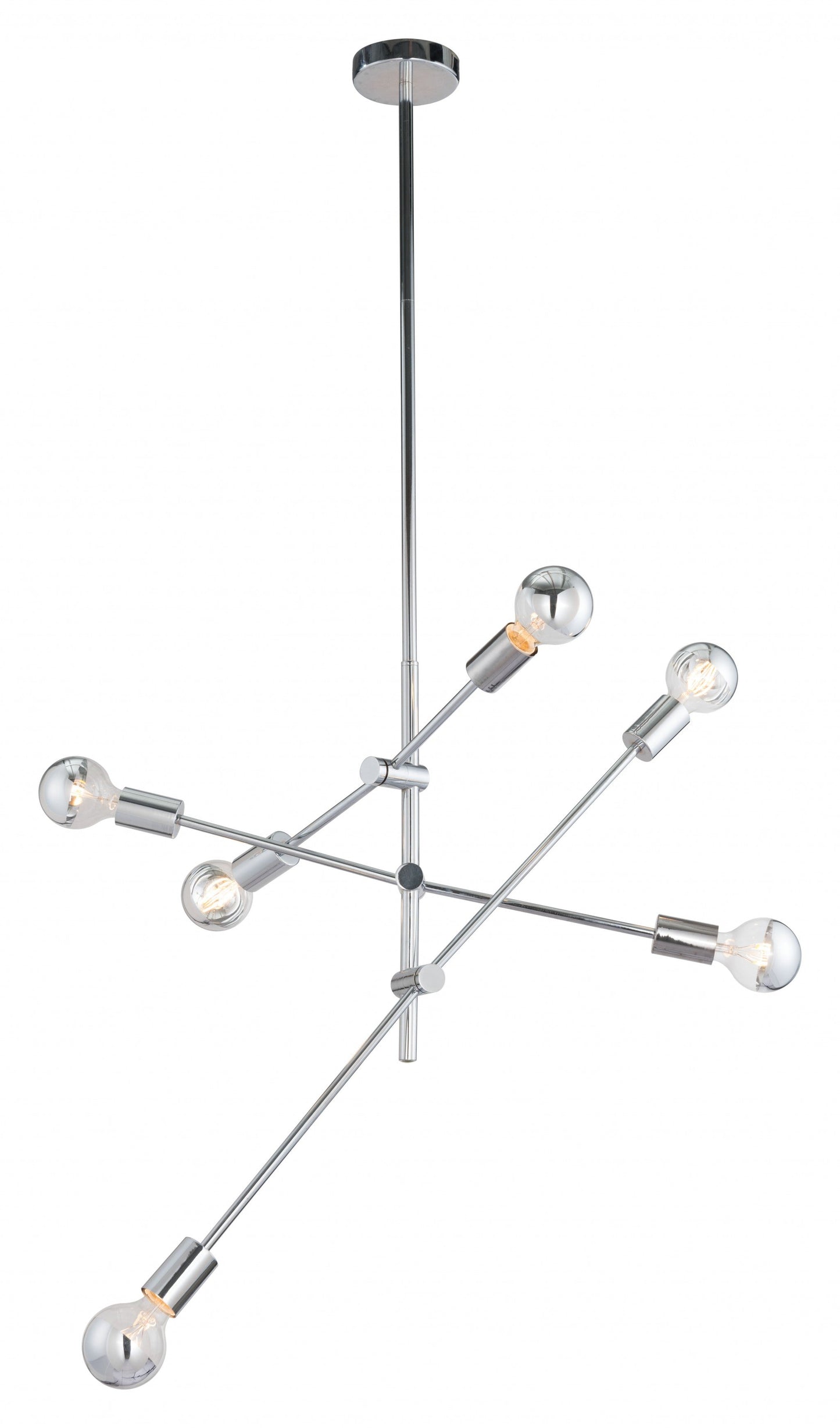 HomeRoots Labyrinthine Six Light Ceiling Lamp in Chrome Finish