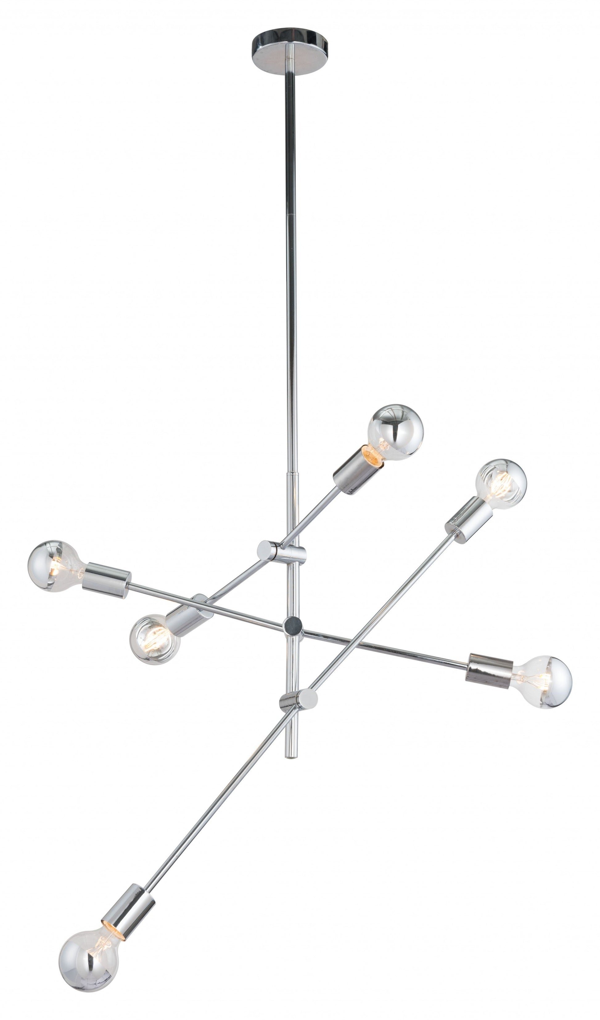 HomeRoots Labyrinthine Six Light Ceiling Lamp in Chrome Finish